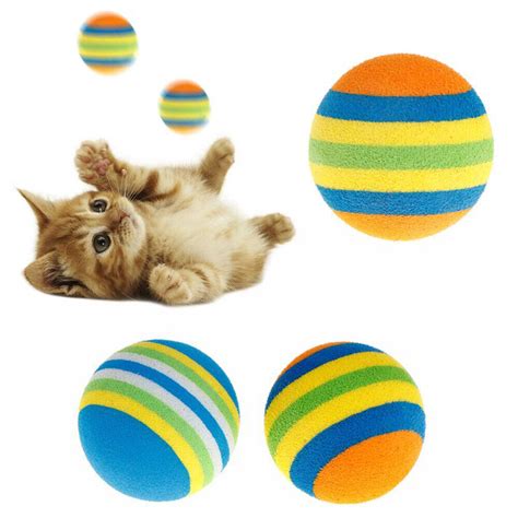 10pcsset Rainbow Pet Balls Toy Pet Cat Kitten Play Chew Balls