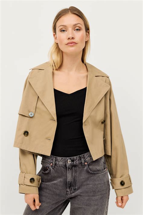 Gina Tricot Trenchcoat Cam Short Trench Coat Natur Trenchcoats