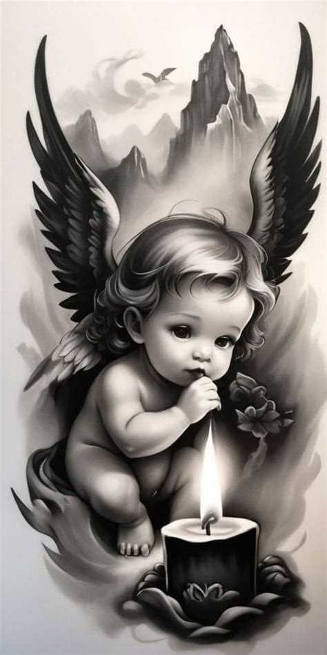 Pin By Jason White On Sleeve Tat In 2024 Baby Angel Tattoo Angel