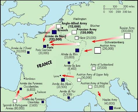 Allied invasion of France 1815 after Napoleon return from Elba : r/MapPorn