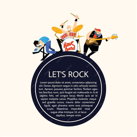 Premium Vector Rock Band Music Group Vector Illustration