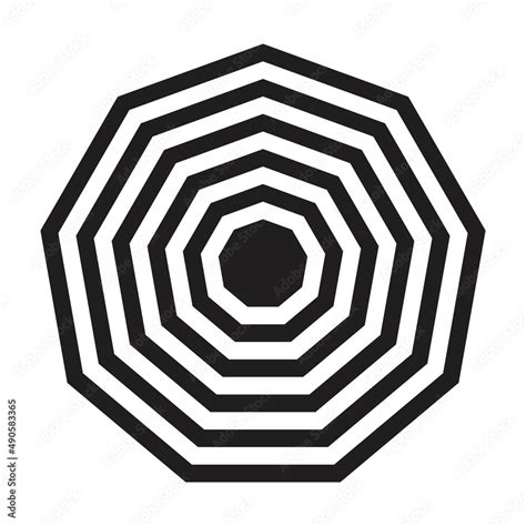 Abstract Nonagon Lines Vector Geometric Shape For Logo Web Print And