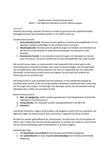 Samenvatting Inleiding Bestuursrecht Inclusief Opdrachten