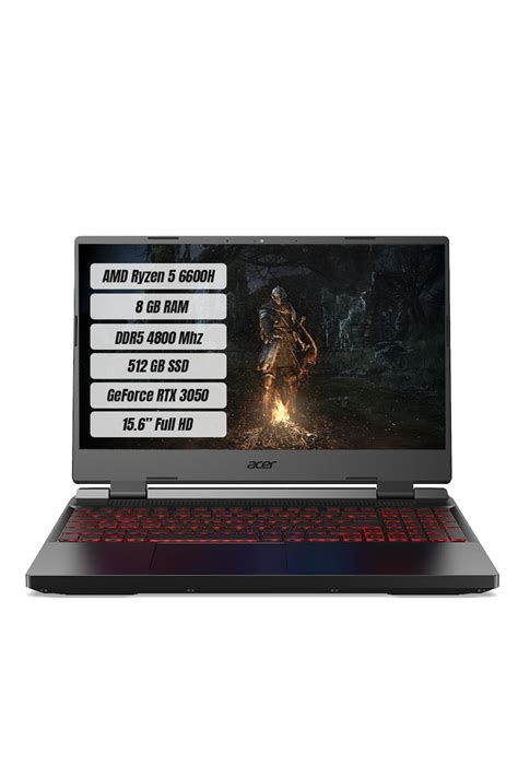 Acer Nitro 5 An515 46 Amd Ryzen 5 6600h 8 Gb 512 Gb Ssd Rtx3050 Dos 15 6 Fhd Notebook Nh Qgxey