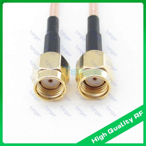 Straight Rp Sma Male To Rp Sma Male Plug Connector With Rg Rf Cable