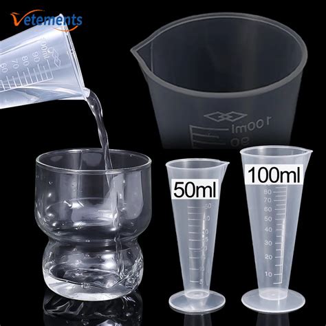 50100ml Transparent Scale Plastic Measuring Cup Lab Chemical