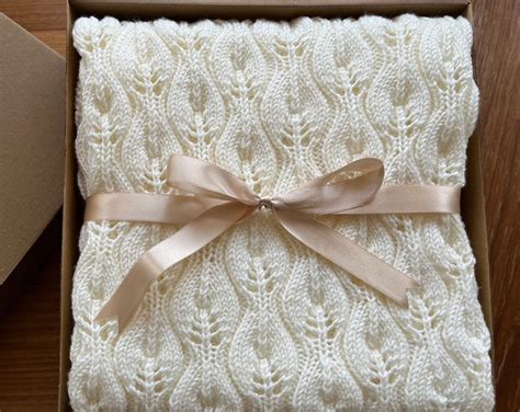 Hand Knitted Baby Blanket Handmade Baby Blanket Heirloom Baby Blanket