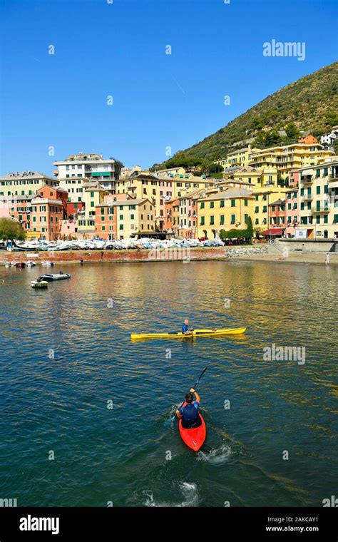 Italy Liguria Genoa Nervi The Port Of The Village Of Nervi Lo