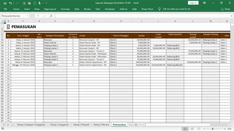 Format Excel Contoh Laporan Keuangan Perusahaan Kontraktor Excel