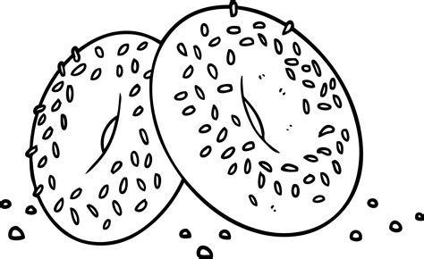 Cartoon Bagels Line Art Vector Art At Vecteezy