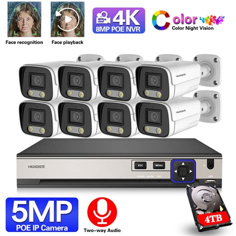 Kit de videovigilancia POE de 8MP cámara IP de 5MP vídeo de 8 canales