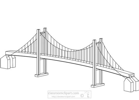 Bridge Icon In Outline Style Isolated On White Background Royalty