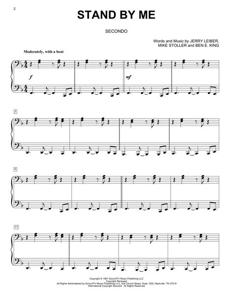 Stand By Me Sheet Music John Lennon Piano, Vocal Guitar Chords ...