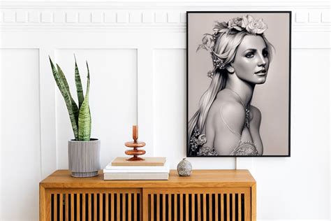 Britney Spears Ai-generated Pencil Drawing Printable Wall - Etsy