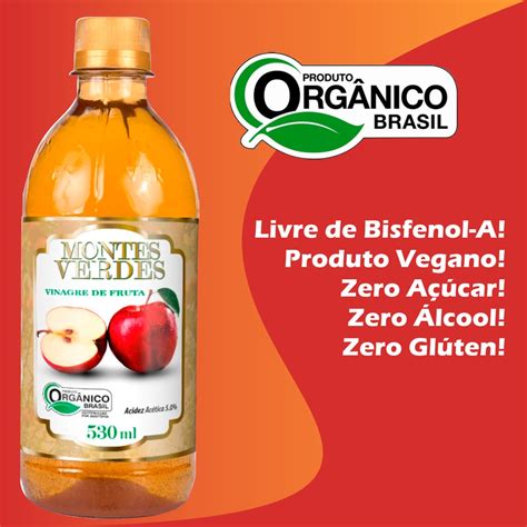 VINAGRE DE MAÇÃ ORGÂNICO MONTES VERDES 530ml Shopee Brasil