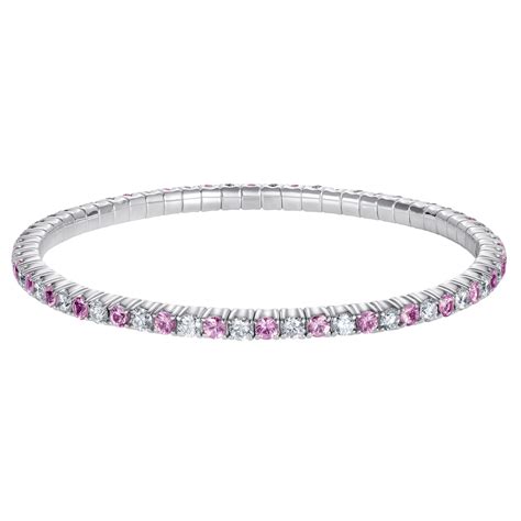 Pink Sapphire and Diamond Bracelet | Stretchy Sapphire Bracelet