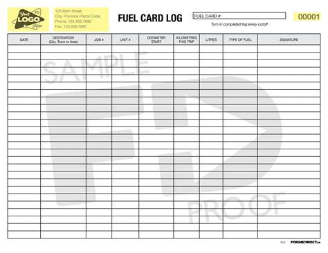 Fuel Log | FL2 Customizable Form Template | Forms Direct