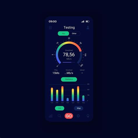 vérifier le modèle vectoriel d interface de smartphone de vitesse de