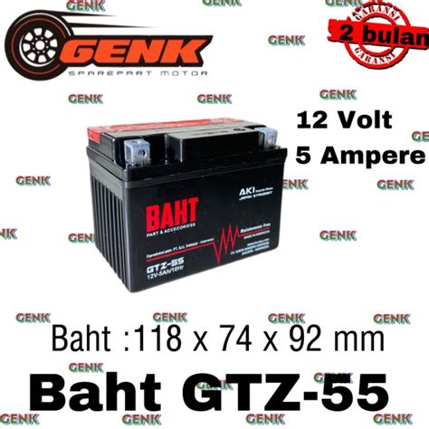 Jual AKI MOTOR BAHT GTZ5S 12 Volt 5 Ampere BEAT MIO VARIO KHARISMA