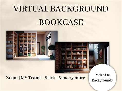 Bookcase Background Virtual Background Zoom Background Teams Background ...