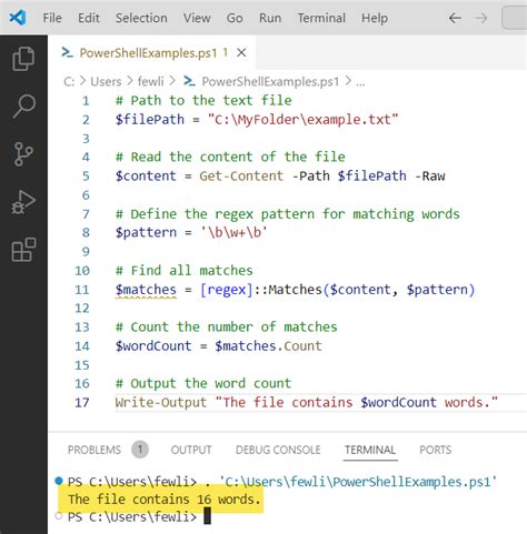 How To Count Words In A File Using Powershell