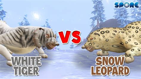 White Tiger Vs Snow Leopard Beast Face Off S E Spore Youtube