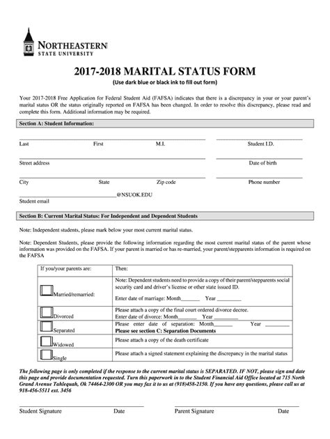 Fillable Online Marital Status Form 2017 2018 Fax Email Print PdfFiller