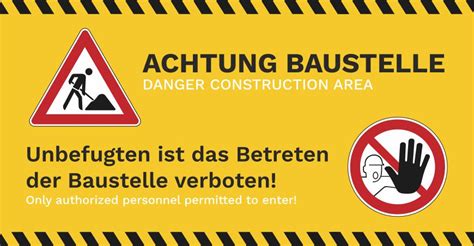 Baustellenbanner Achtung Baustelle Vom Allesdrucker