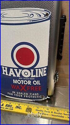 Vintage Porcelain Havoline Motor Oil Sign Original Sign Motor Oil