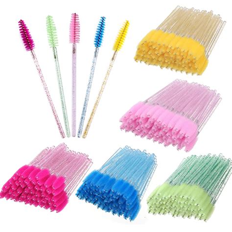 Pcs Crystal Eyelash Brush Disposable Mascara Wands Eyelash