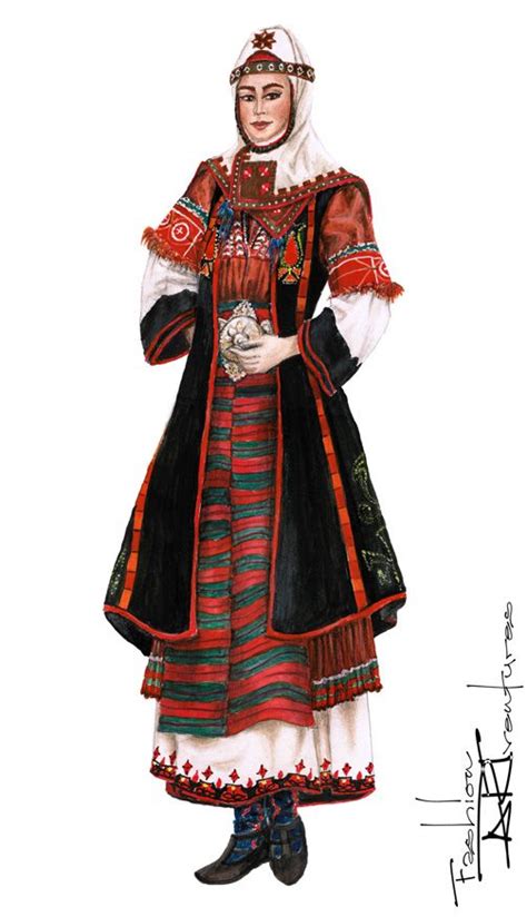 Bulgarian Folk Costume Nosiya, fashion illustration by Fashion ...