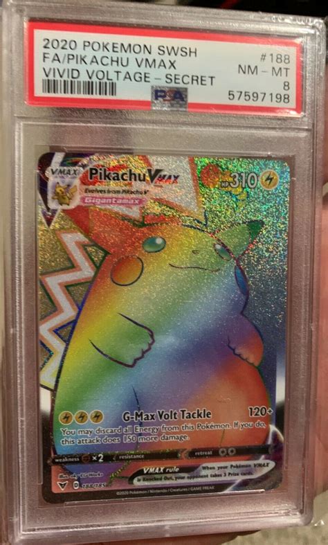 Mavin Pikachu Vmax Rainbow Secret Rare Psa Vivid Voltage Pokemon Tcg