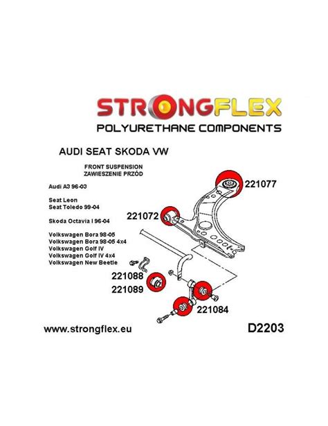 Silent Block Polyur Thane Barre Stabilisatrice Avant Volkswagen Vw Golf