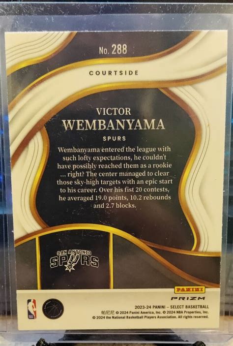 2024 Panini Select Victor Wembanyama Courtside Orange Flash Prizm RC