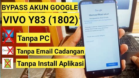 Cara Bypass Vivo Y83 Model 1802 Lupa Akun Google Tanpa PC Work 100