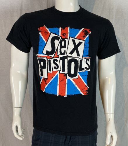 Sex Pistols Black Front Logo Union Jack T Shirt Men Gem