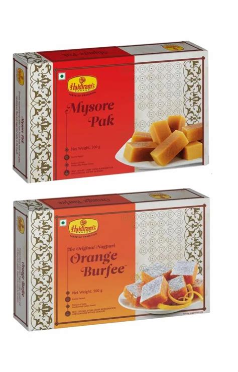 Haldiram S Nagpur Mysore Pak Gm Orange Burfee Grams With Large