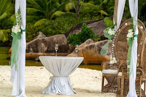 Premium Photo | Wedding on tropical paradise beach