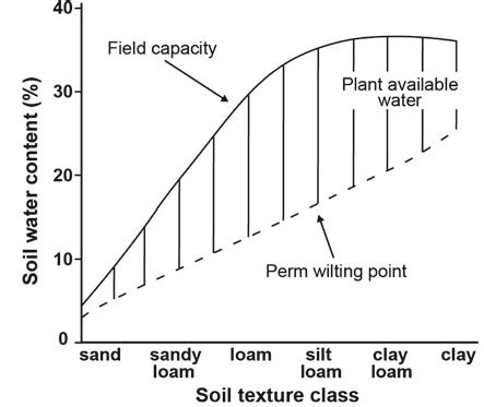 Plant Available Water Of Different Soils At Permanent Wilting Point