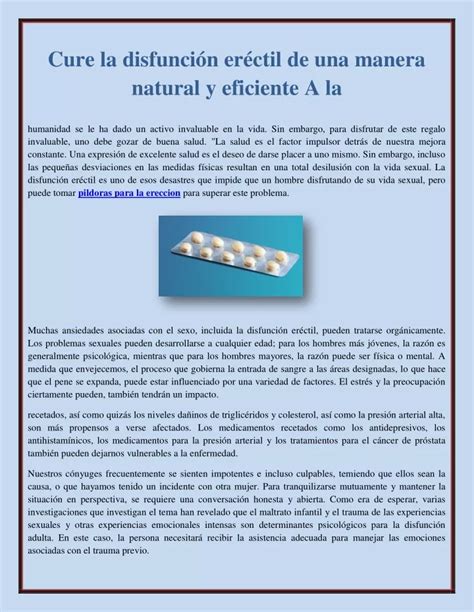 PPT Cure la disfunción eréctil de una manera natural y eficiente A la