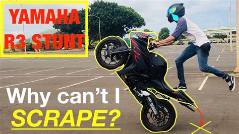 First Scrape On Yamaha R3 Stuntbike Youtube