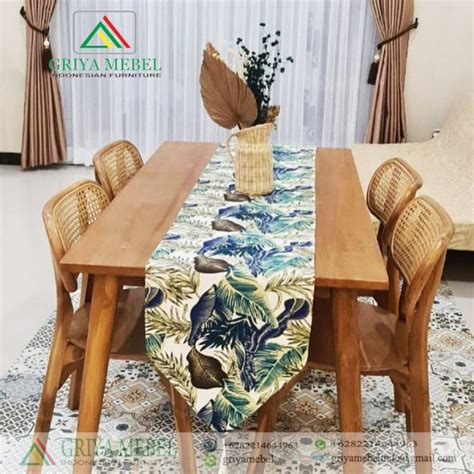 Set Meja Makan Cafe Kursi Rotan Furniture Jati Jepara