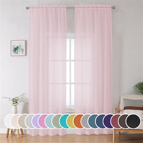 Amazon OWENIE Extra Long Sheer Curtains 96 Inches Long Rod Pocket