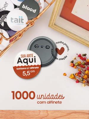 1000 Bottons Personalizados 5 5cm Alfinete Compre Produtos