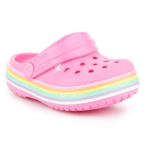 Crocs Kids Crocband Rainbow Glitter Clog Pink For Women On Sale Up