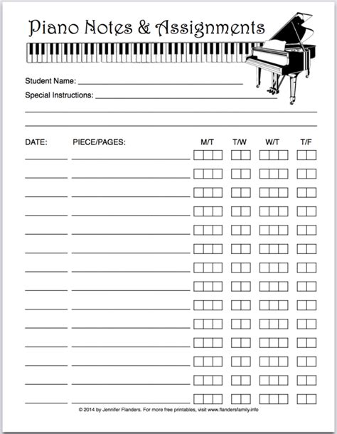 Piano Practice Printable Piano Practice Online Piano Lessons Piano Practice Chart