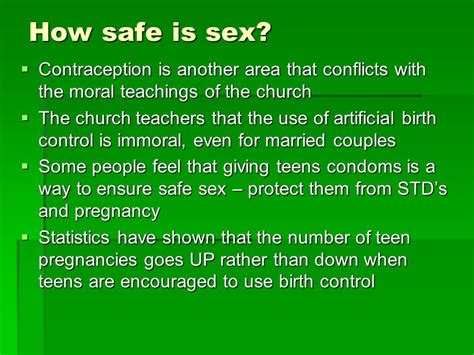 Contraception Is It A Safe Choice Chapter 7 Sexuality Powerpoint Ppt Download