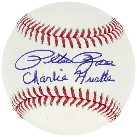 Pete Rose Signed OML Baseball Inscribed Charlie Hustle JSA Rose