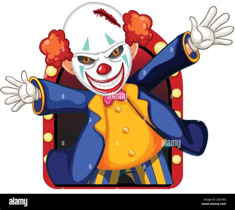 Scary Clown Smiling Cartoon Character Illustration Stock Vector Image