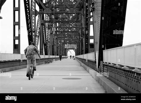 Big Four Bridge Over The Ohio River Connecting Louisville Kentucky And